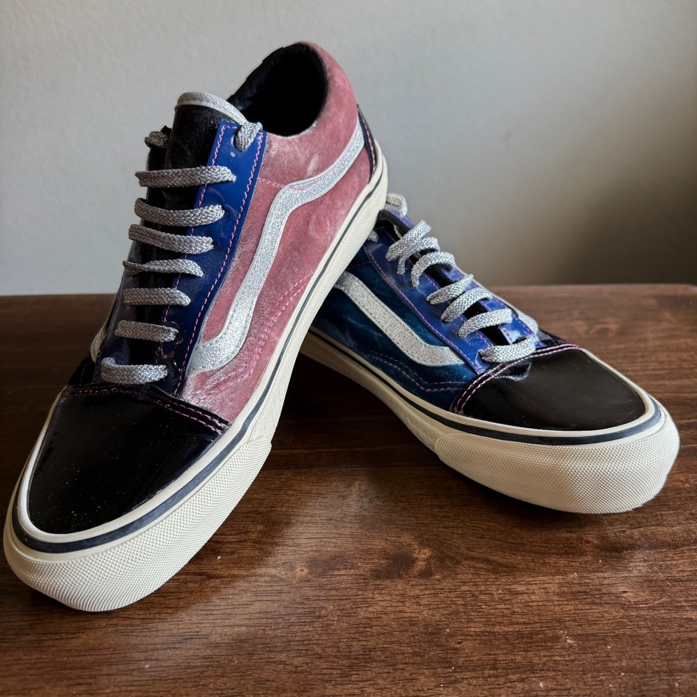 Vans Vault x Feature Old Skool LX Sinners Club Velvet Patent Sneakers M 8.5 8 10